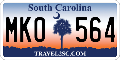 SC license plate MKO564