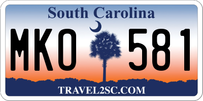 SC license plate MKO581