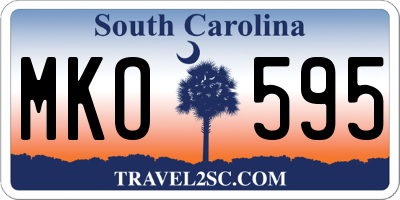 SC license plate MKO595