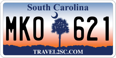 SC license plate MKO621