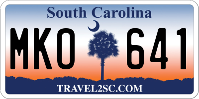 SC license plate MKO641