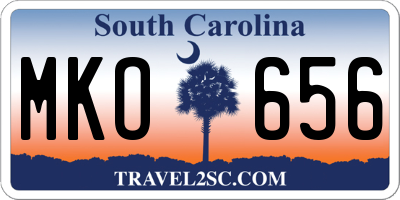 SC license plate MKO656