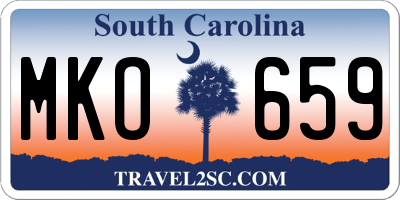 SC license plate MKO659
