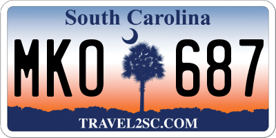 SC license plate MKO687