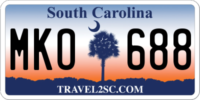 SC license plate MKO688