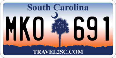 SC license plate MKO691
