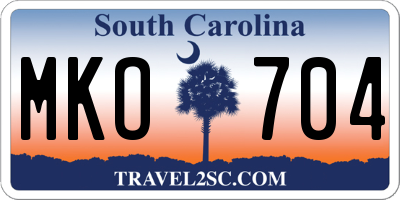 SC license plate MKO704