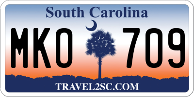 SC license plate MKO709