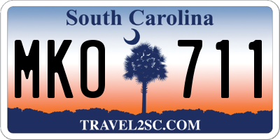 SC license plate MKO711