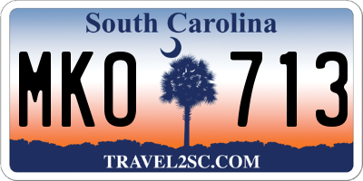 SC license plate MKO713