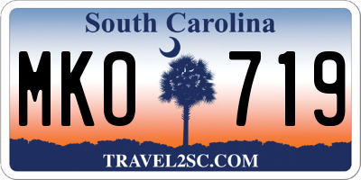 SC license plate MKO719