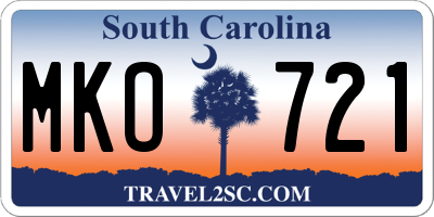 SC license plate MKO721