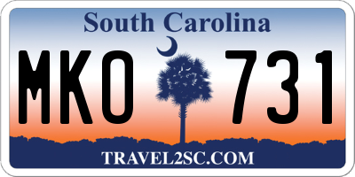 SC license plate MKO731