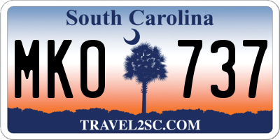 SC license plate MKO737