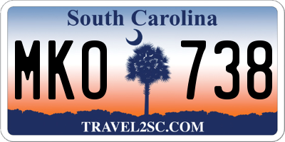 SC license plate MKO738
