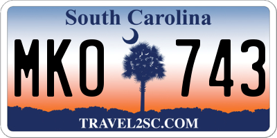 SC license plate MKO743