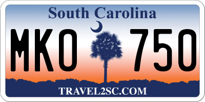 SC license plate MKO750