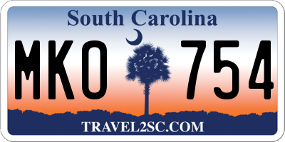 SC license plate MKO754