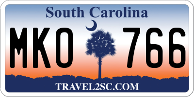 SC license plate MKO766