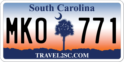 SC license plate MKO771