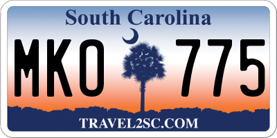 SC license plate MKO775