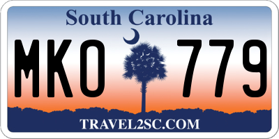 SC license plate MKO779