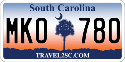 SC license plate MKO780