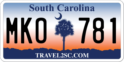 SC license plate MKO781