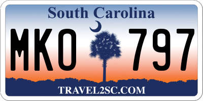 SC license plate MKO797