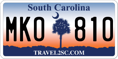 SC license plate MKO810