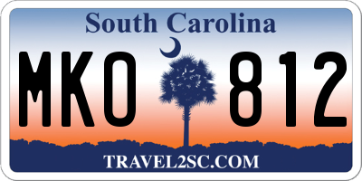 SC license plate MKO812