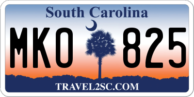 SC license plate MKO825
