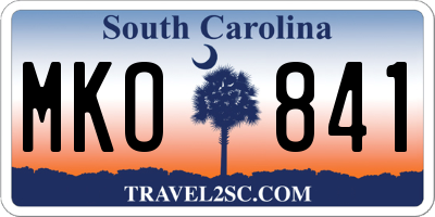 SC license plate MKO841