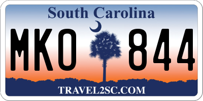 SC license plate MKO844