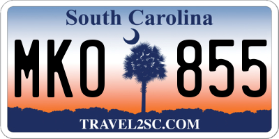 SC license plate MKO855