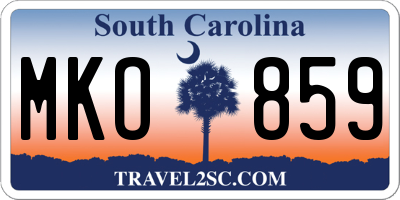 SC license plate MKO859