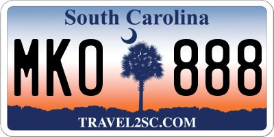 SC license plate MKO888