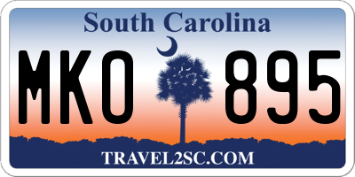 SC license plate MKO895