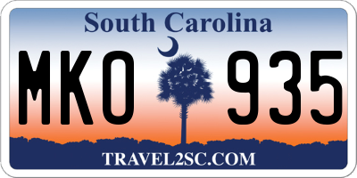 SC license plate MKO935