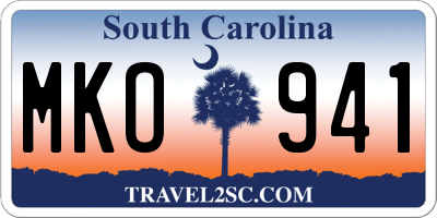 SC license plate MKO941