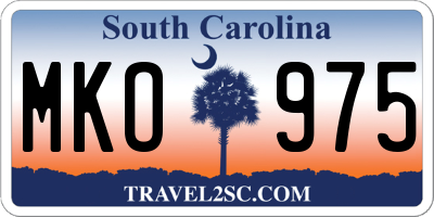 SC license plate MKO975