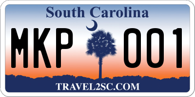 SC license plate MKP001