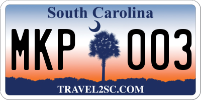 SC license plate MKP003