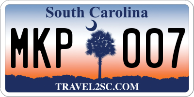 SC license plate MKP007