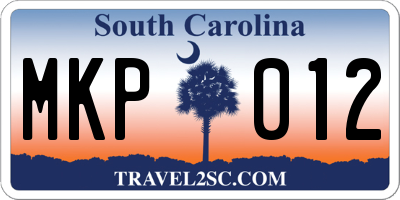 SC license plate MKP012