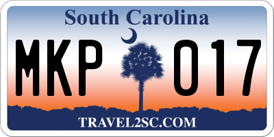 SC license plate MKP017