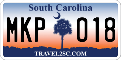 SC license plate MKP018
