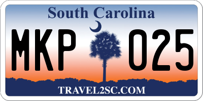 SC license plate MKP025