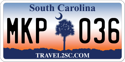 SC license plate MKP036