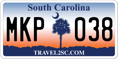 SC license plate MKP038